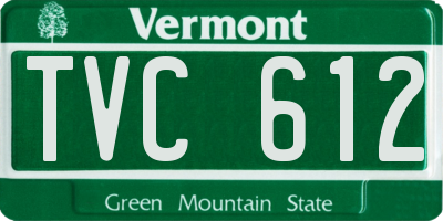 VT license plate TVC612