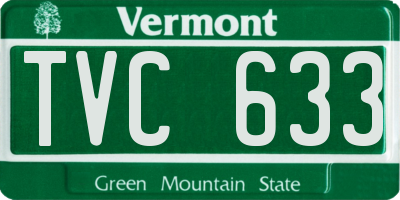 VT license plate TVC633