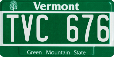 VT license plate TVC676