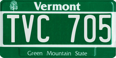 VT license plate TVC705