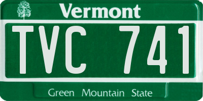VT license plate TVC741