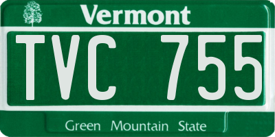 VT license plate TVC755