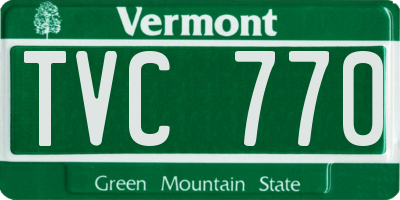 VT license plate TVC770