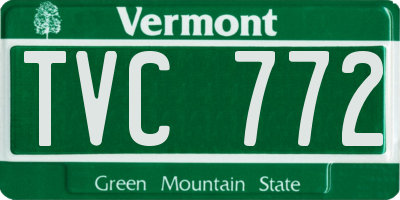 VT license plate TVC772