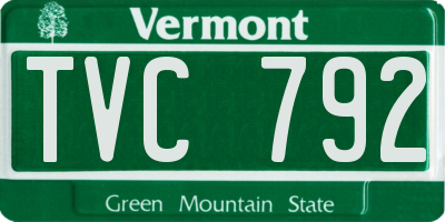 VT license plate TVC792
