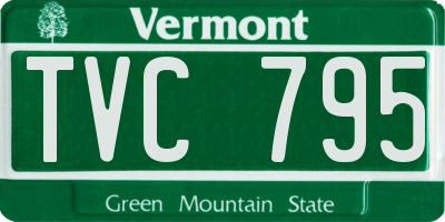 VT license plate TVC795