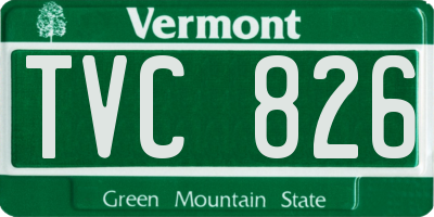 VT license plate TVC826