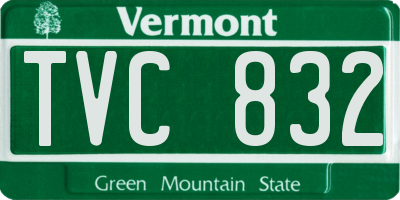 VT license plate TVC832