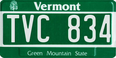 VT license plate TVC834