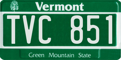 VT license plate TVC851