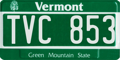 VT license plate TVC853