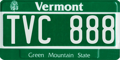 VT license plate TVC888