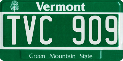 VT license plate TVC909