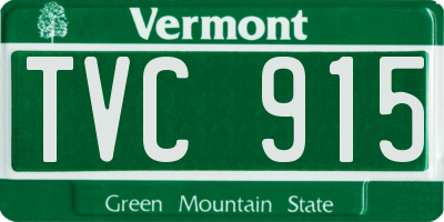 VT license plate TVC915