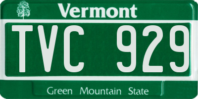 VT license plate TVC929