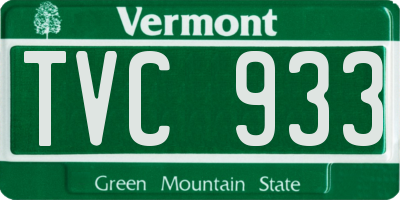 VT license plate TVC933