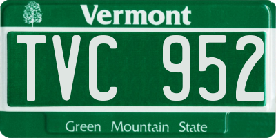 VT license plate TVC952