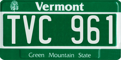 VT license plate TVC961