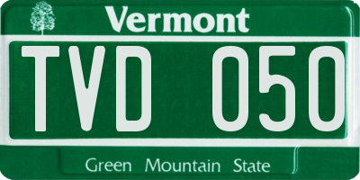 VT license plate TVD050