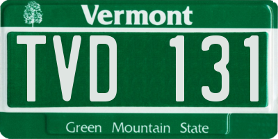 VT license plate TVD131