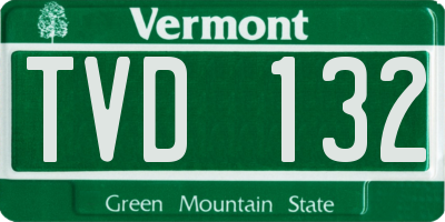 VT license plate TVD132
