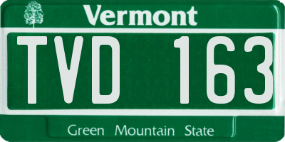VT license plate TVD163