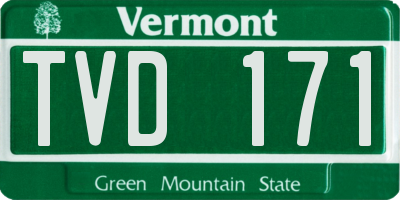 VT license plate TVD171