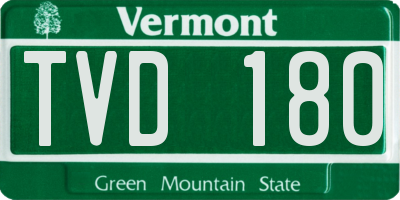 VT license plate TVD180