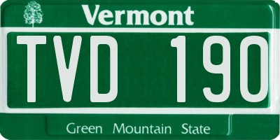 VT license plate TVD190
