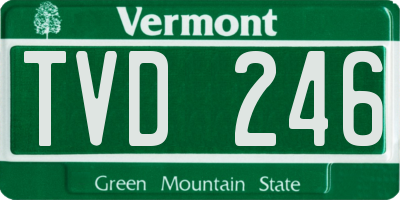 VT license plate TVD246
