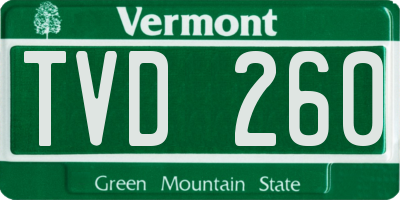VT license plate TVD260