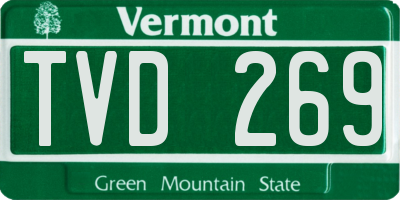 VT license plate TVD269