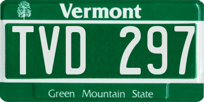 VT license plate TVD297