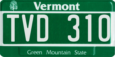 VT license plate TVD310