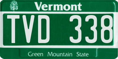 VT license plate TVD338