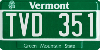 VT license plate TVD351