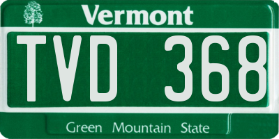 VT license plate TVD368