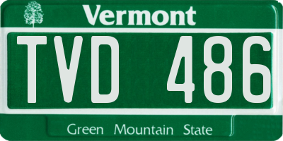 VT license plate TVD486