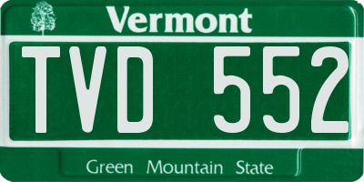 VT license plate TVD552
