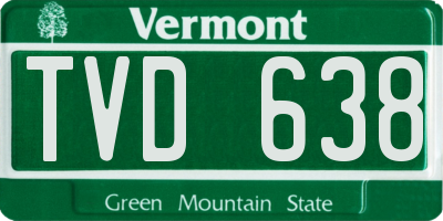 VT license plate TVD638