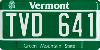 VT license plate TVD641