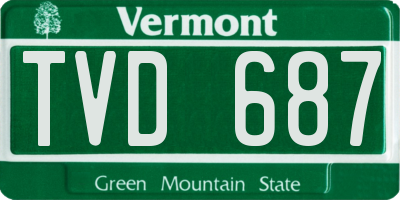 VT license plate TVD687