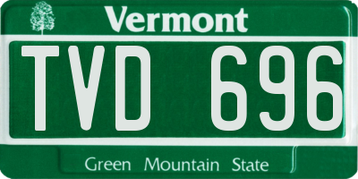 VT license plate TVD696