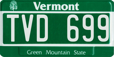 VT license plate TVD699