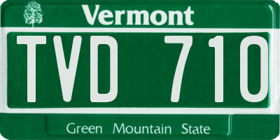 VT license plate TVD710