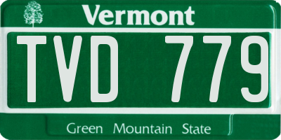 VT license plate TVD779