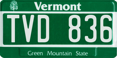 VT license plate TVD836