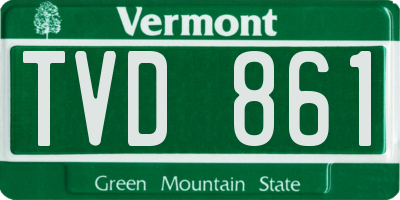 VT license plate TVD861