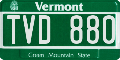 VT license plate TVD880