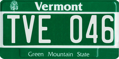 VT license plate TVE046